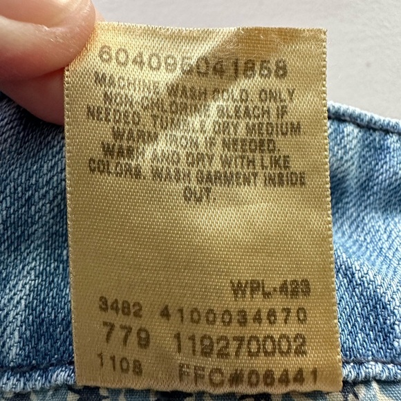 Levi's Retro 70's 423 Flare Jeans Low Rise White Washed Zip 2 Button Size 11/30 - Picture 12 of 14